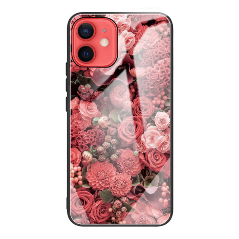 Funda iPhone 11 Cristal Templado Flores Rojas