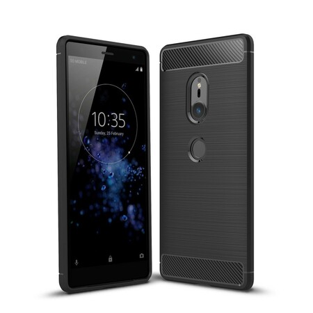 Funda de fibra de carbono cepillada para Sony Xperia XZ2