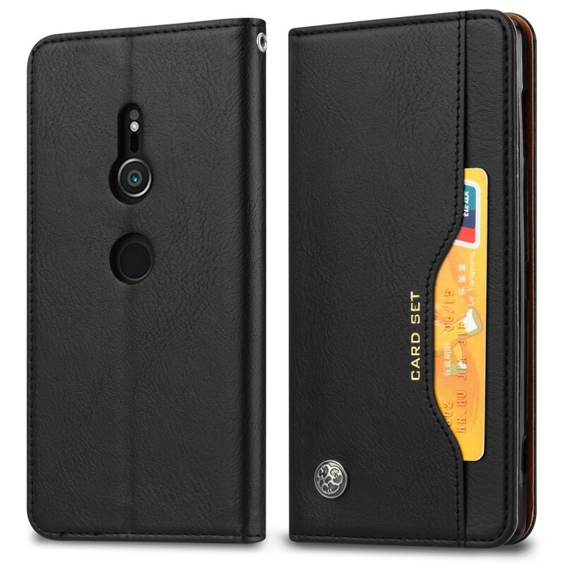 Funda de tarjeta de cuero artificial para el Sony Xperia XZ2