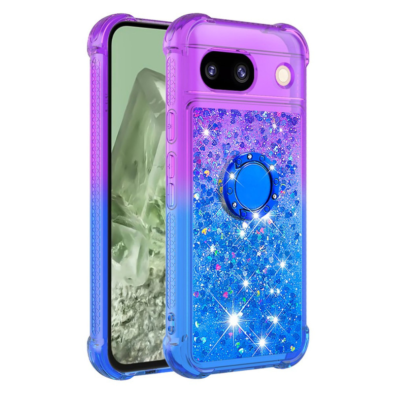 Funda Google Pixel 8A Gradient Glitter Anillo Soporte