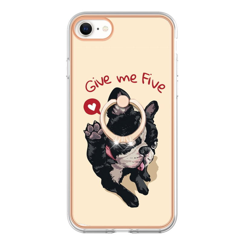 Funda iPhone SE 3 / SE 2 / 8 / 7 Anillo de soporte Perro Give Me Five
