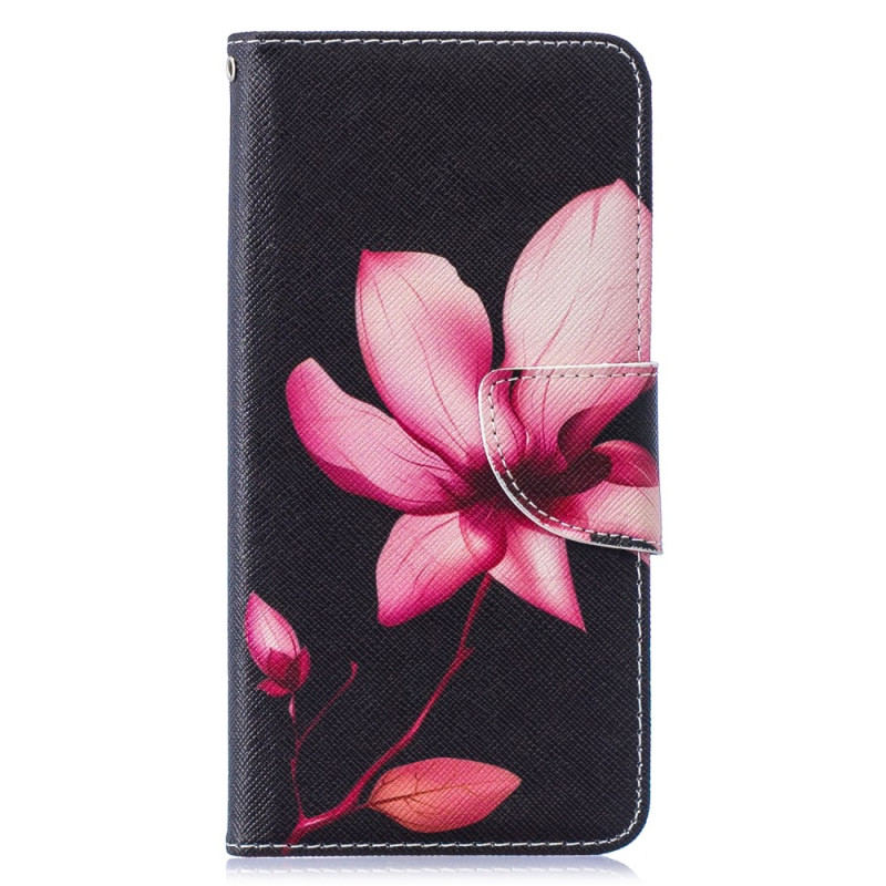 Funda Samsung Galaxy S10 - Flor rosa sobre fondo negro