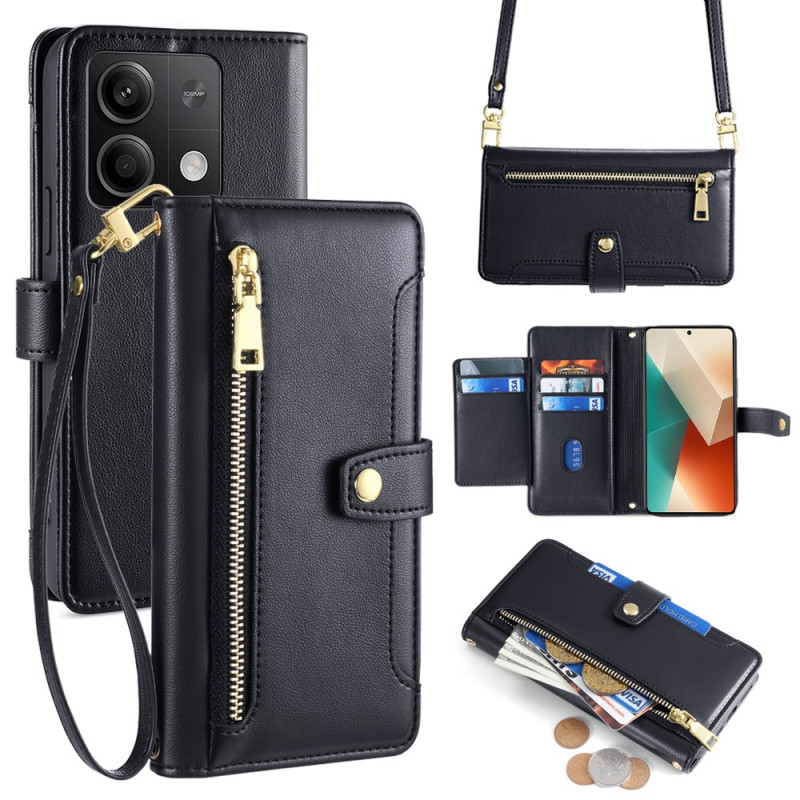 Funda Xiaomi Redmi Note 13 5G Wallet con cordón y bandolera