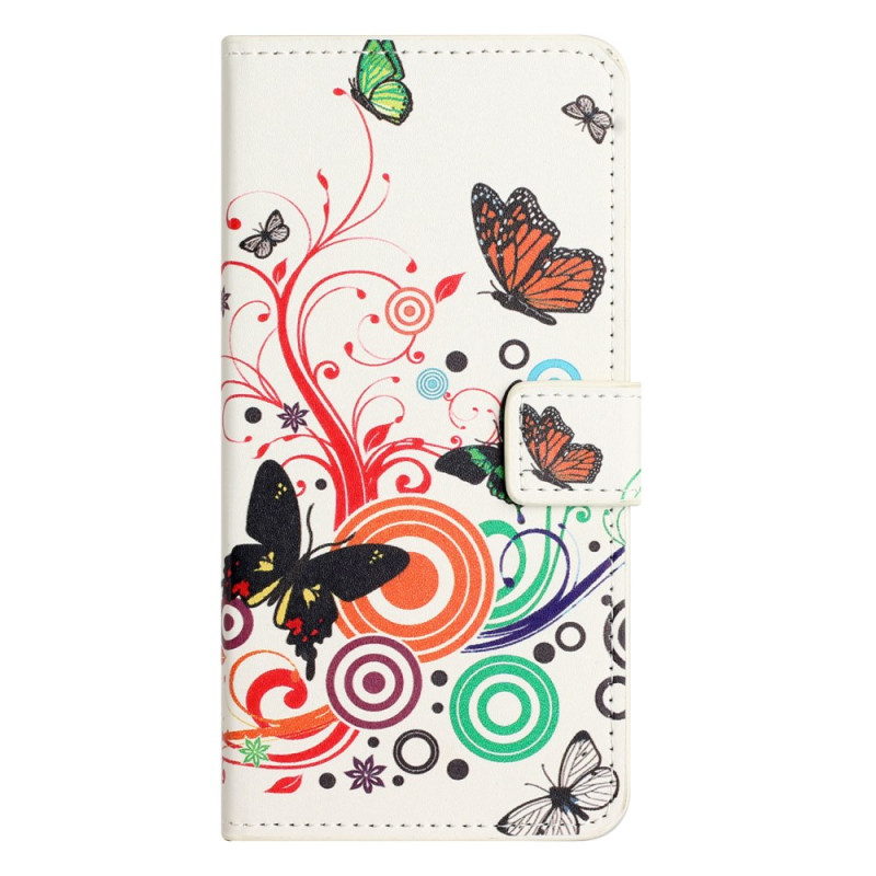 Funda Xiaomi Redmi Note 13 4G Mariposas sobre fondo blanco