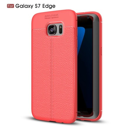 Funda de cuero para Samsung Galaxy S7 Edge de doble línea
