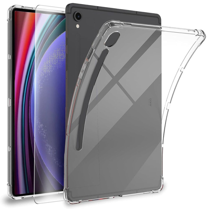 Funda transparente para Samsung Galaxy Tab S9 con protector de pantalla de cristal templado