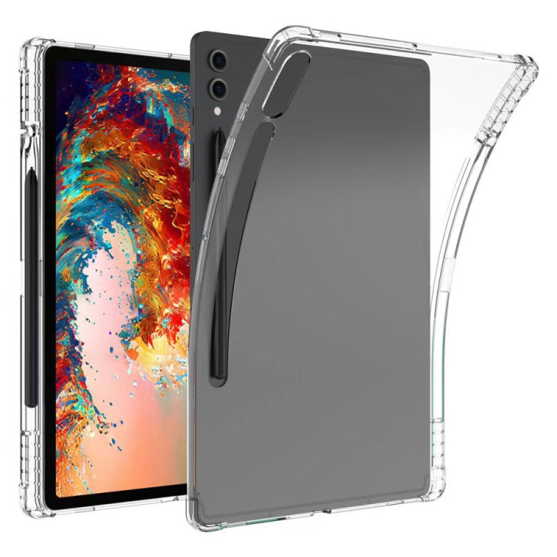 Funda transparente para Samsung Galaxy Tab S9 Plus con esquinas reforzadas y soporte para lápiz óptico