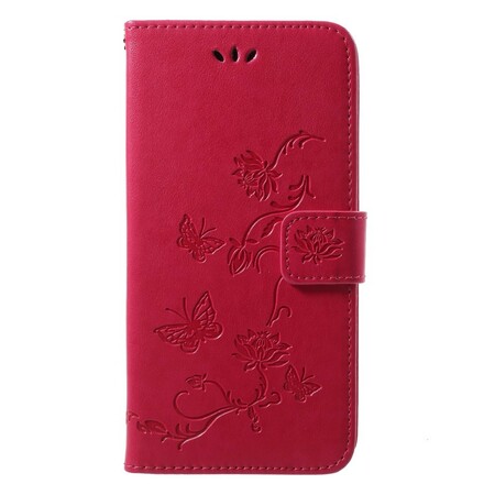 Funda Huawei P20 Pro mariposas y flores con colgante