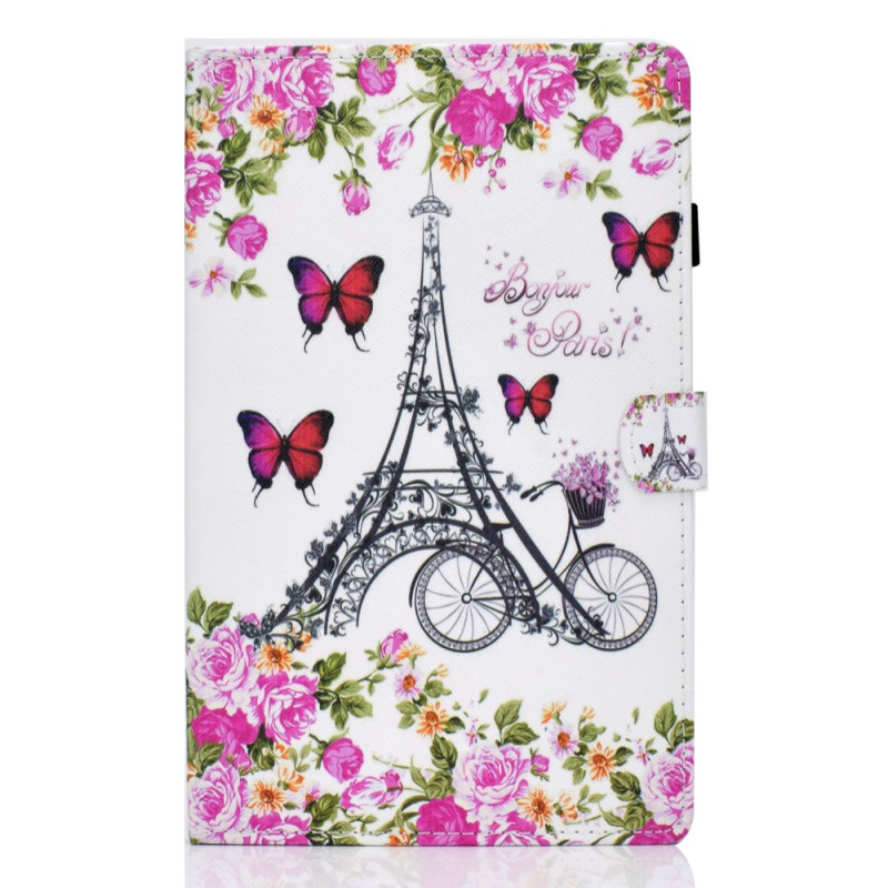 Funda Samsung Galaxy Tab A11 / A9 Flores y Torre Eiffel