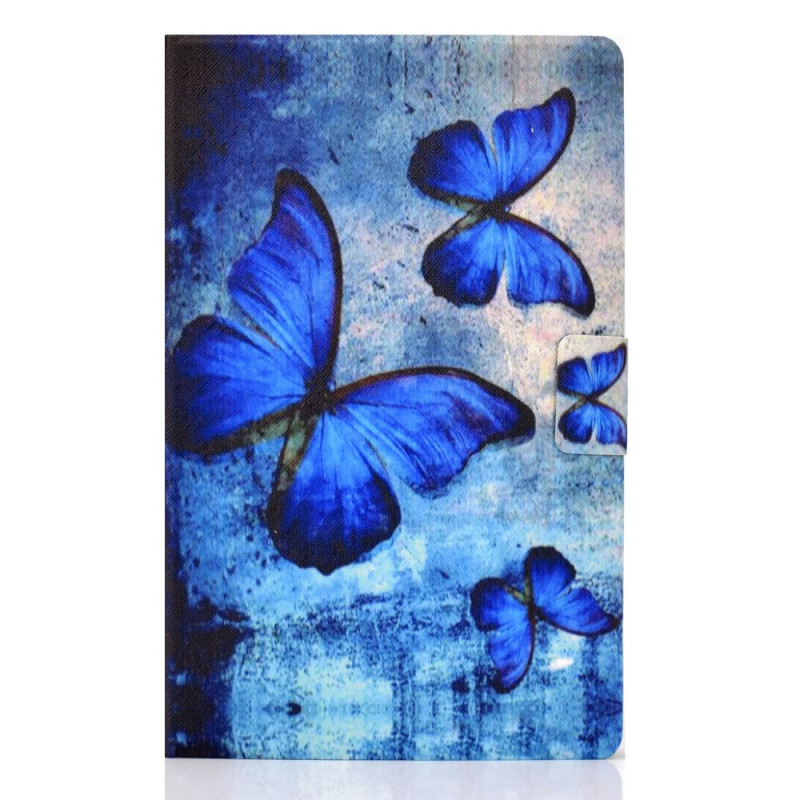 Samsung Galaxy Tab A11 / A9 Funda Mariposas Azul Acuarela