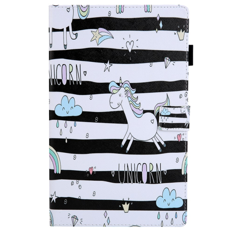 Funda Samsung Galaxy Tab A9 Plus Unicornios y Rayas
