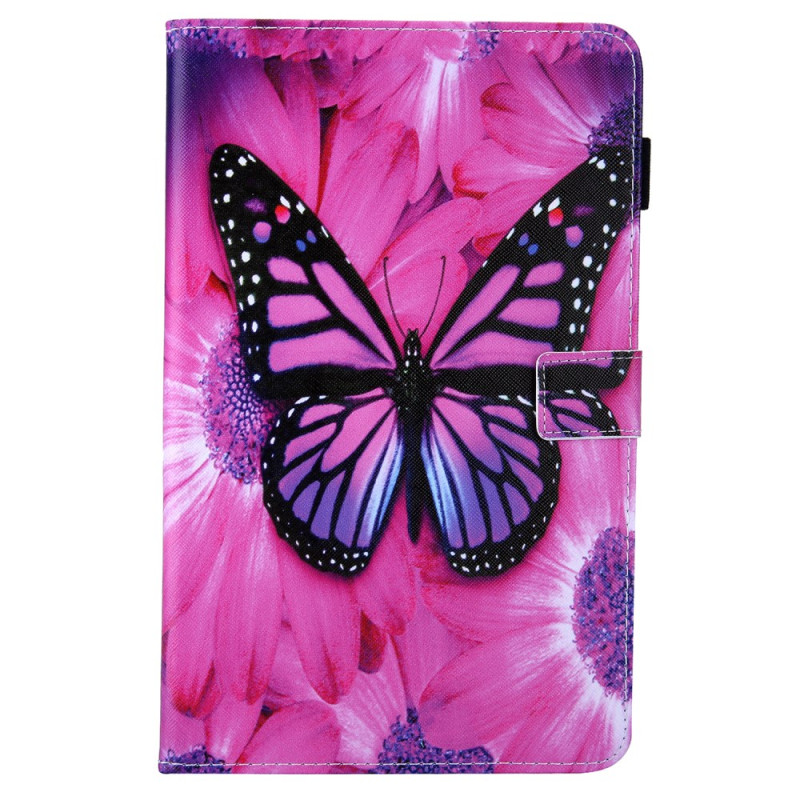 Funda Samsung Galaxy Tab A9 Plus Mariposa sobre fondo rosa
