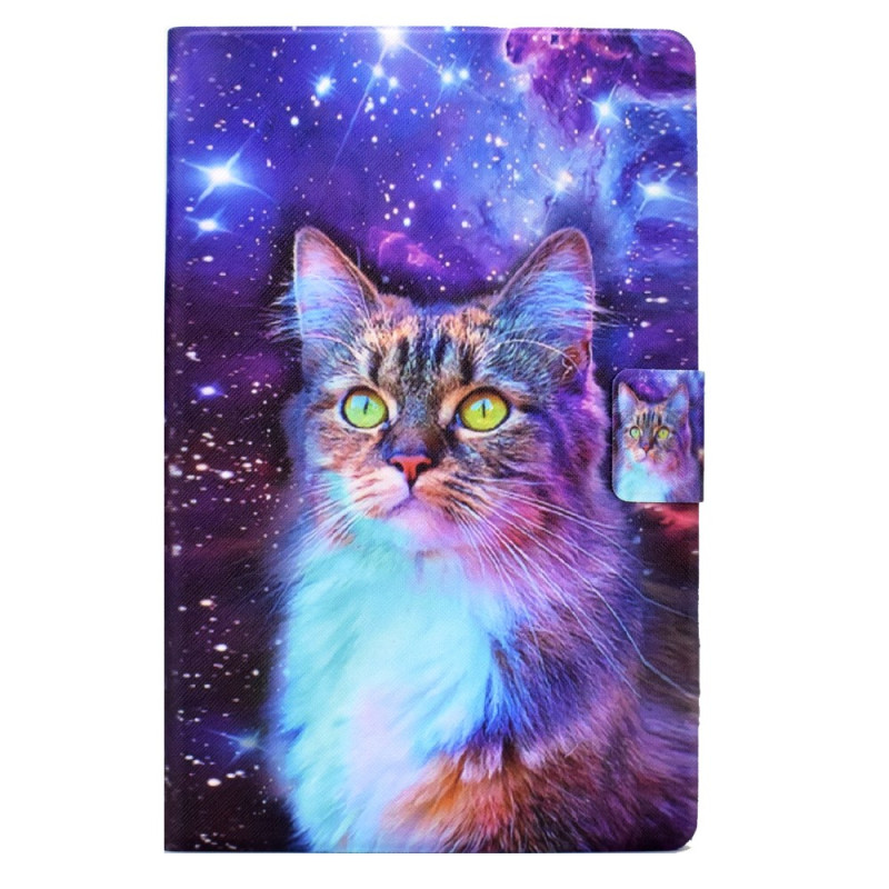 Funda Samsung Galaxy Tab A9 Plus Gato y cielo estrellado