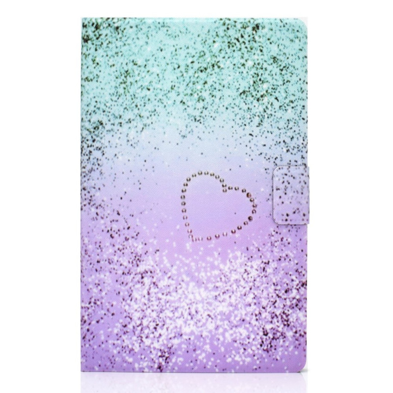Samsung Galaxy Tab A11 Plus / A9 Plus Funda Corazón y Purpurina