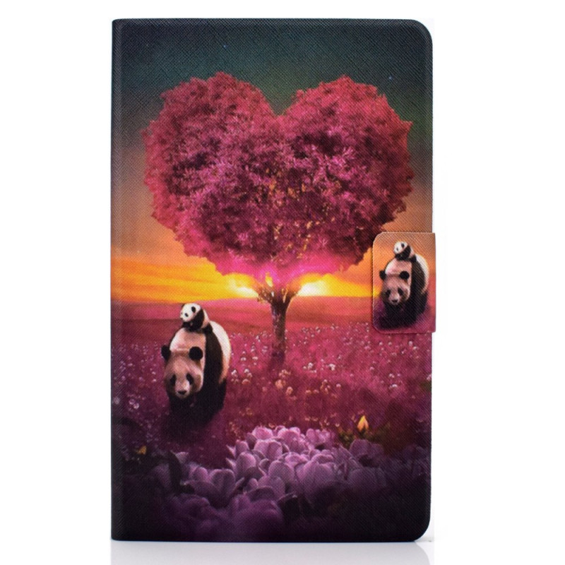 Samsung Galaxy Tab A11 Plus / A9 Plus Funda Corazón y Pandas