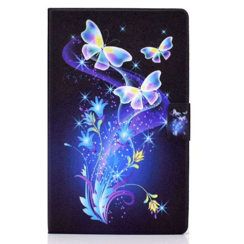 Samsung Galaxy Tab A11 Plus / A9 Plus Funda Mariposas y Flores Estilo Fluo