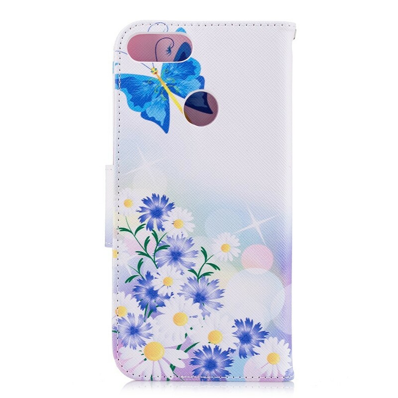 Funda Huawei P Smart pintada con mariposas y flores