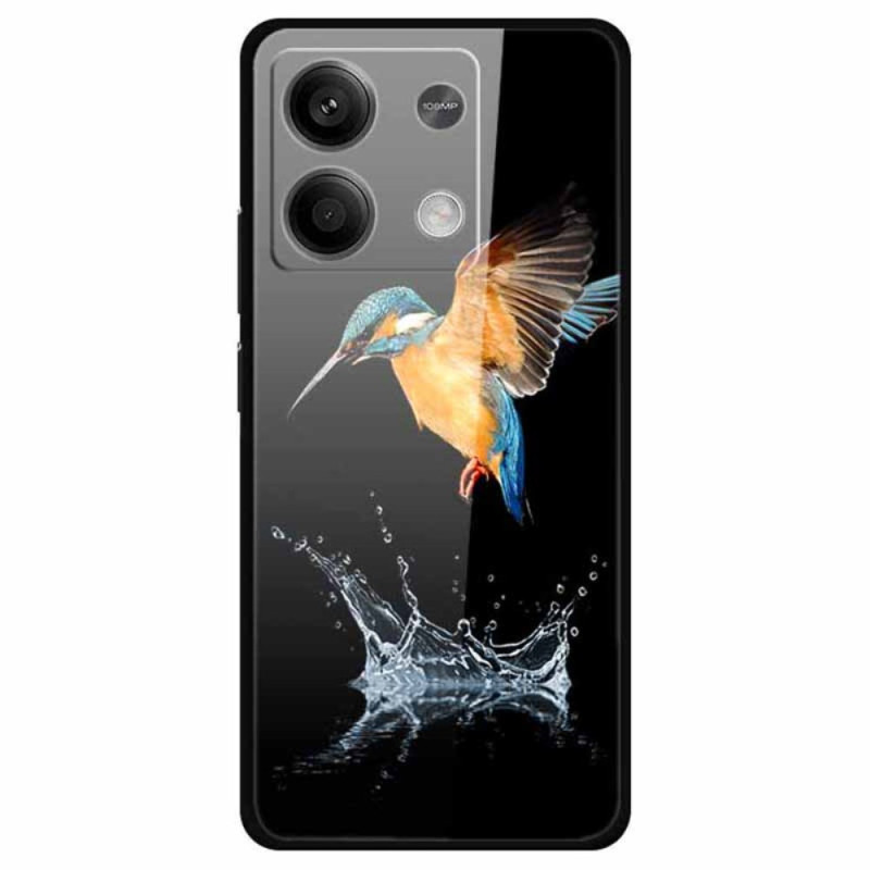 Xiaomi Redmi Note 13 5G Funda de cristal templado en forma de pájaro coronado