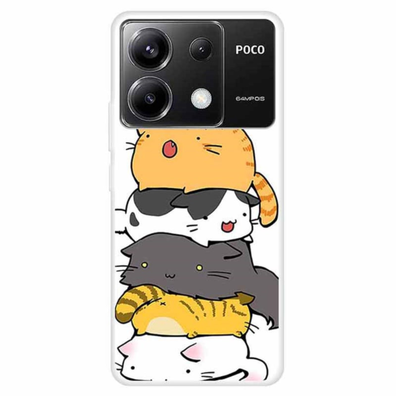 Xiaomi Redmi Note 13 Pro 5G / Poco X6 5G Funda Gatos Apilados