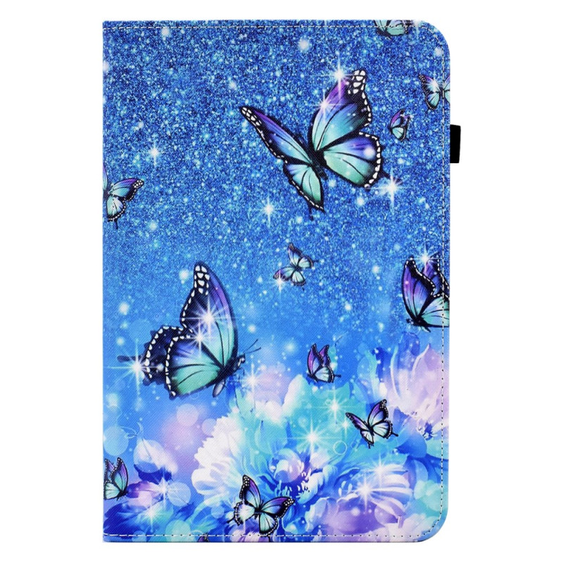 Funda Samsung Galaxy Tab A8 (2022) / (2021) Flores y mariposas azules