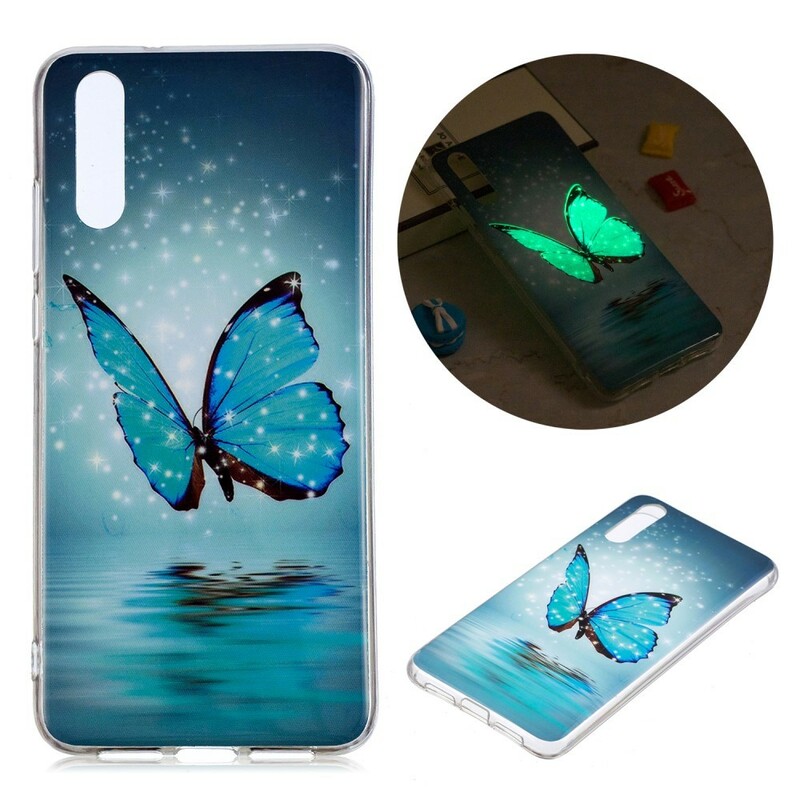 Funda Huawei P20 Butterfly Azul Fluorescente - Dealy