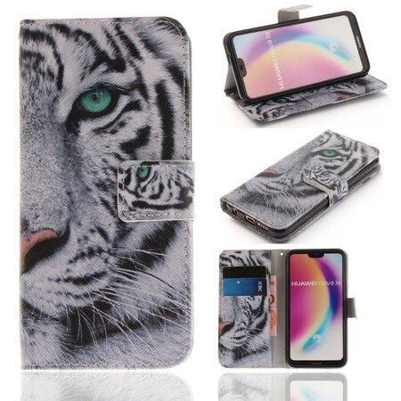 Funda de Tigre Huawei P20 Lite Blanco