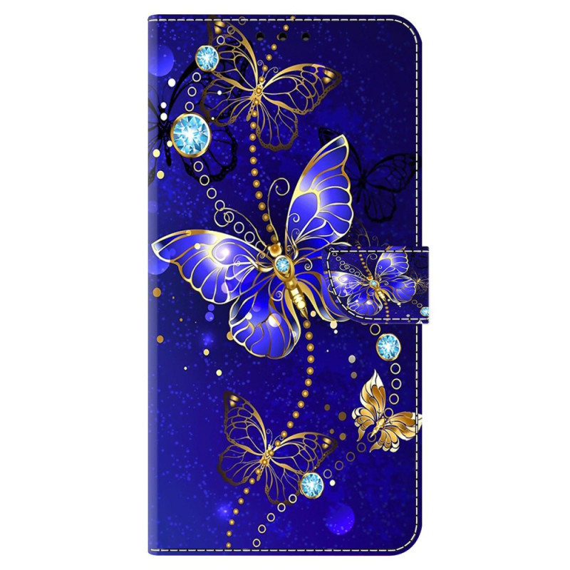 Funda Honor Magic 6 Lite Azul Mariposas Diamantes