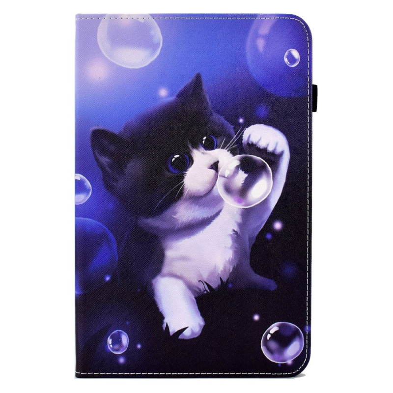 Samsung Galaxy Tab A7 Lite Funda Burbujas y Gato