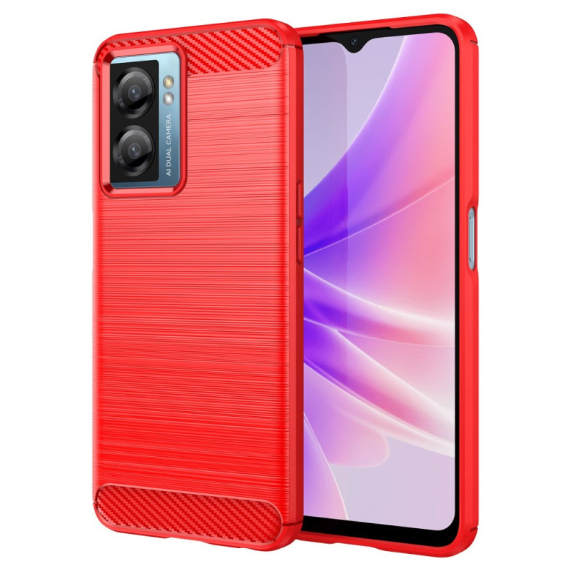 Oppo A77 5G/A57 5G/4G/A57s/Realme Narzo 50 5G Funda de fibra de carbono cepillada