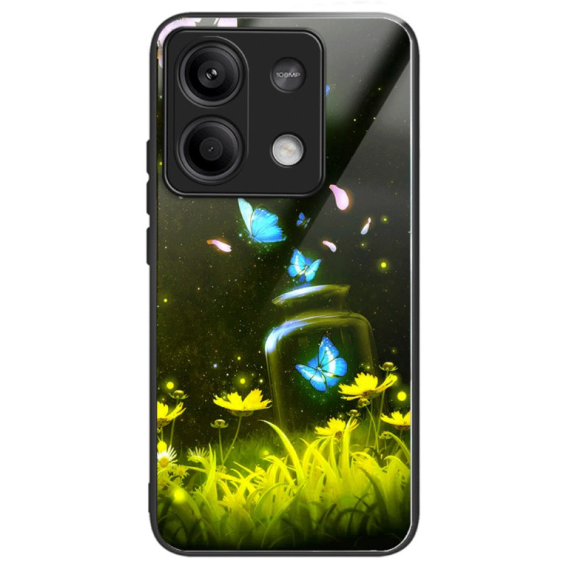 Xiaomi Redmi Note 13 5G Funda de cristal templado Mariposas en botella