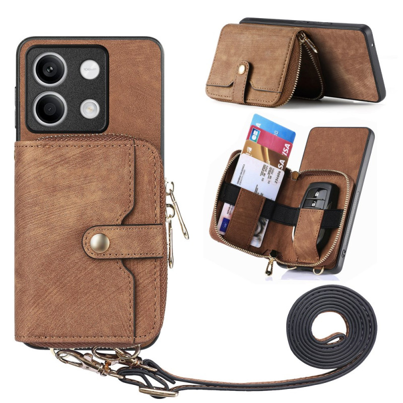 Funda Xiaomi Redmi Note 13 5G Retro con bolsillo con cremallera y colgante