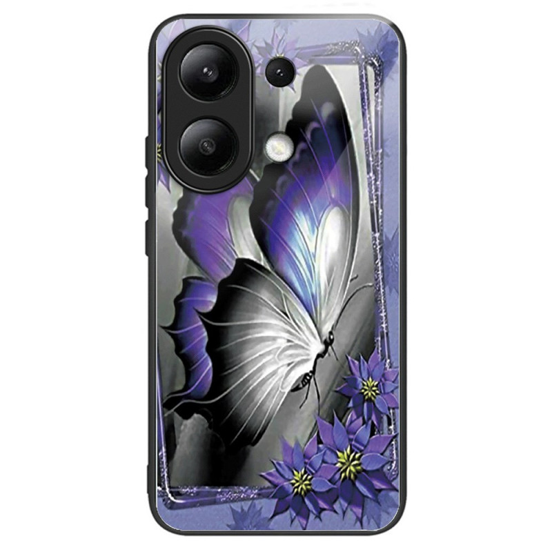 Xiaomi Redmi Note 13 4G Toughened Glass Funda
 Butterfly Purple