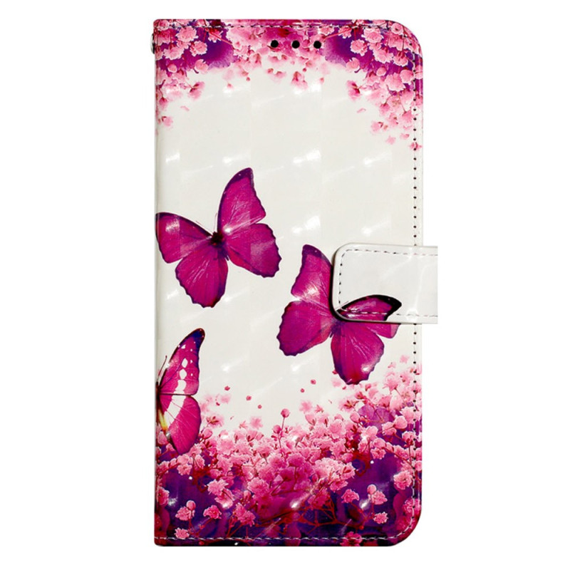 Xiaomi Redmi Note 13 4G Funda Colgante
 Mariposas Rosa