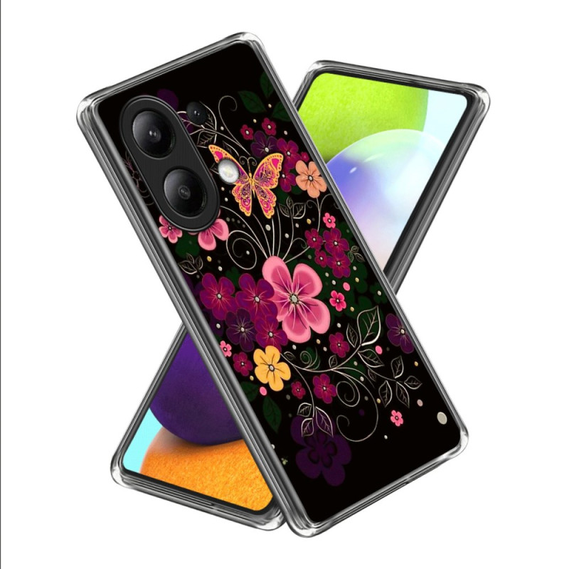 Xiaomi Redmi Note 13 4G Funda Flores y Mariposas