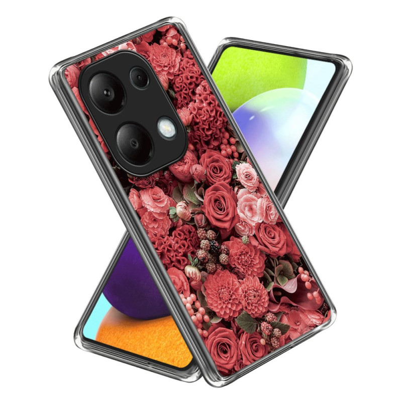 Xiaomi Redmi Note 13 Pro 4G / Poco M6 Pro 4G Funda Flores Rojo y Rosa