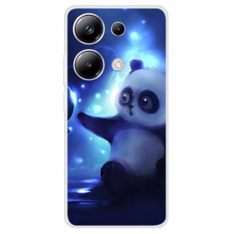 Xiaomi Redmi Note 13 Pro 4G / Poco M6 Pro 4G Funda Panda sobre fondo azul