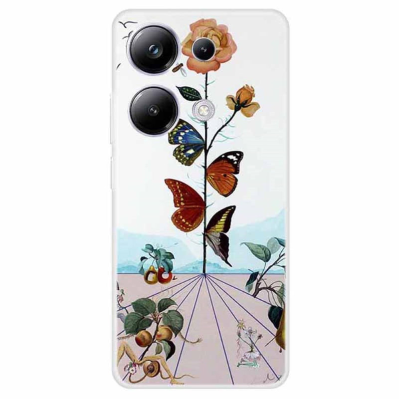 Xiaomi Redmi Note 13 Pro 4G / Poco M6 Pro 4G Funda Flores de Mariposa