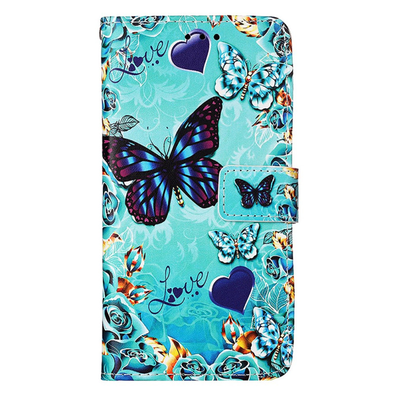 Funda Xiaomi Redmi Note 13 Pro 4G / Poco M6 Pro 4G Mariposas y Corazones con Colgante
