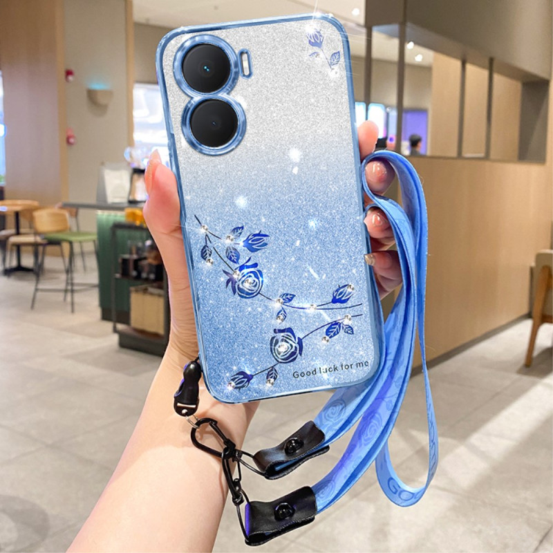 Funda con colgante
 de flores y strass para Huawei Nova 12 SE