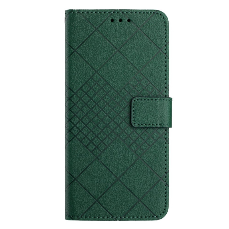 Funda Samsung Galaxy M15 5G Texture Litchi Losanges à Lanière