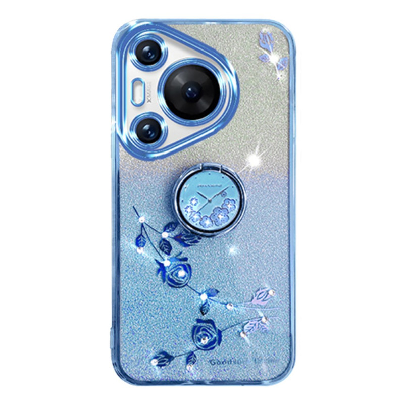 Huawei Pura 70 Pro Funda Flor y Strass con Soporte KADEM