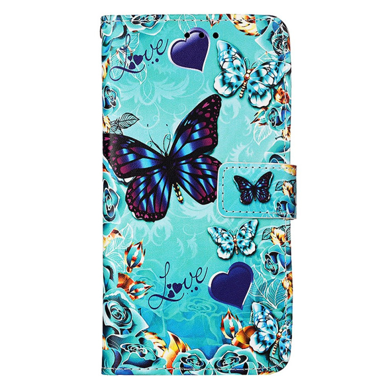 Funda Oppo A79 5G Mariposas y Corazones con Colgante
