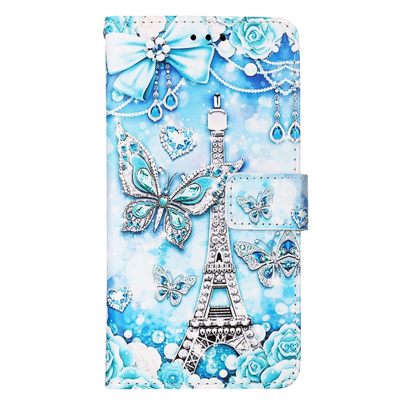 Oppo A79 5G Eiffel Tower and Butterflies Colgante
 Funda