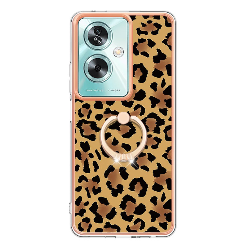 Funda Oppo A79 5G / A2 5G Anillo de soporte con estampado de leopardo