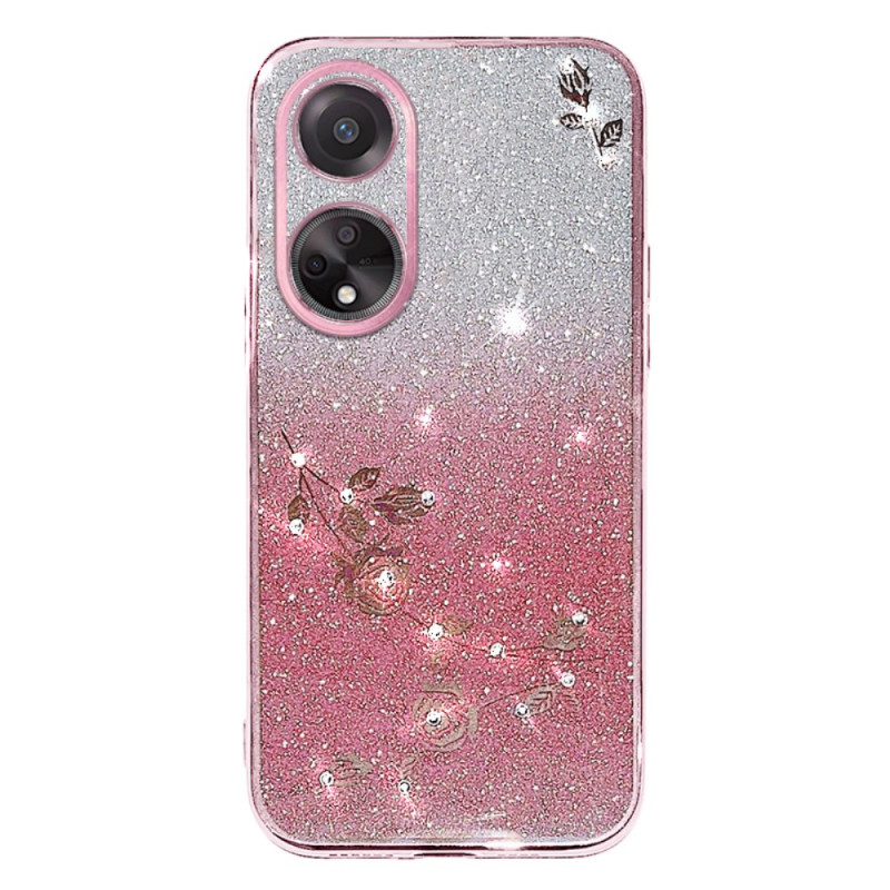 Oppo A58 Flores y Strass Funda KADEM