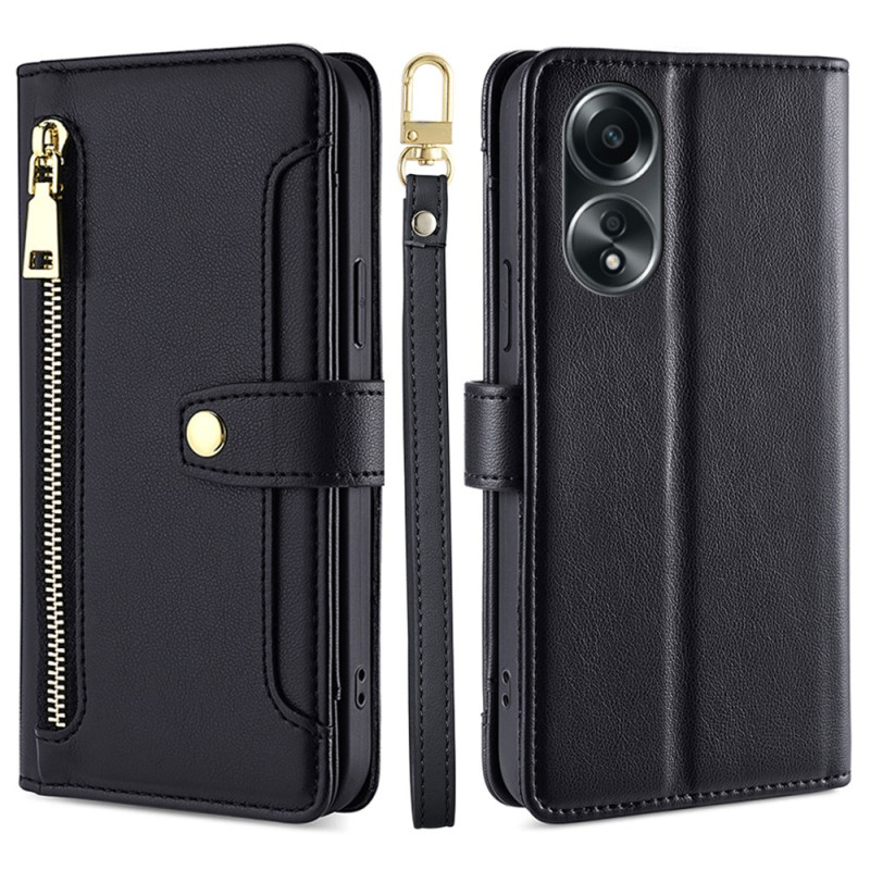 Oppo A58 Funda Cartera con Colgante
 y Bandolera