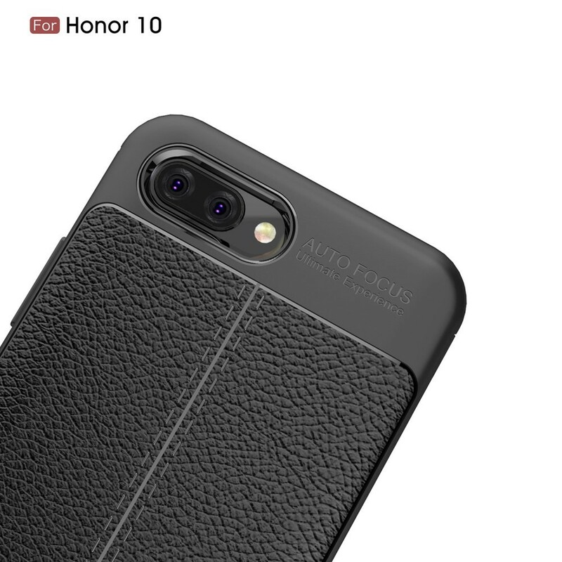Huawei Honor 10 funda de cuero Litchi doble línea