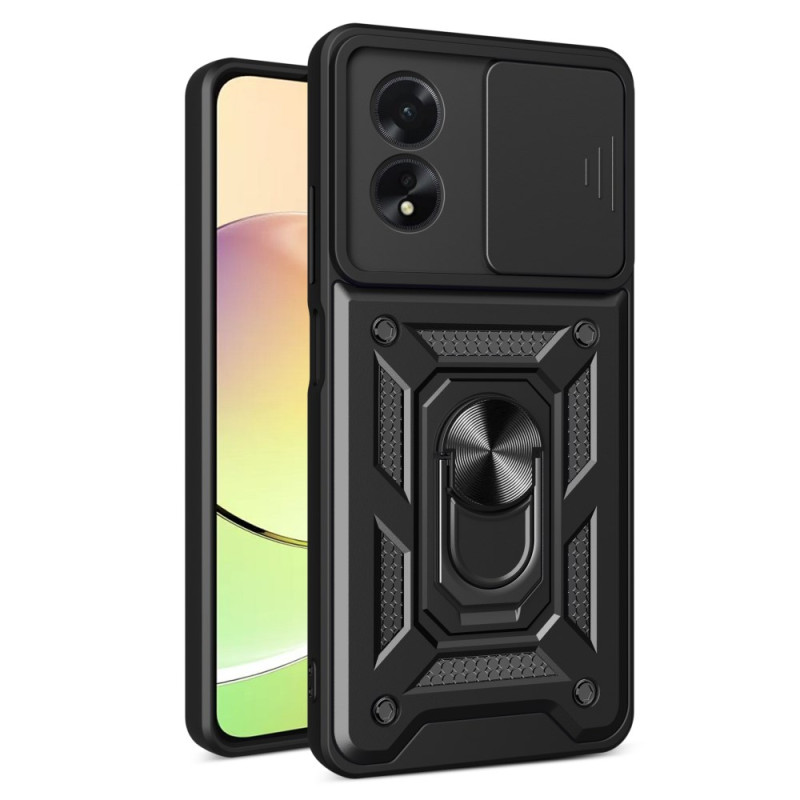 Funda Oppo A38 Protector de lente deslizante y anillo de soporte