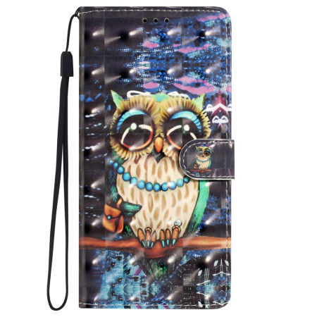 Oppo A78 3D Owl Lanyard Funda
