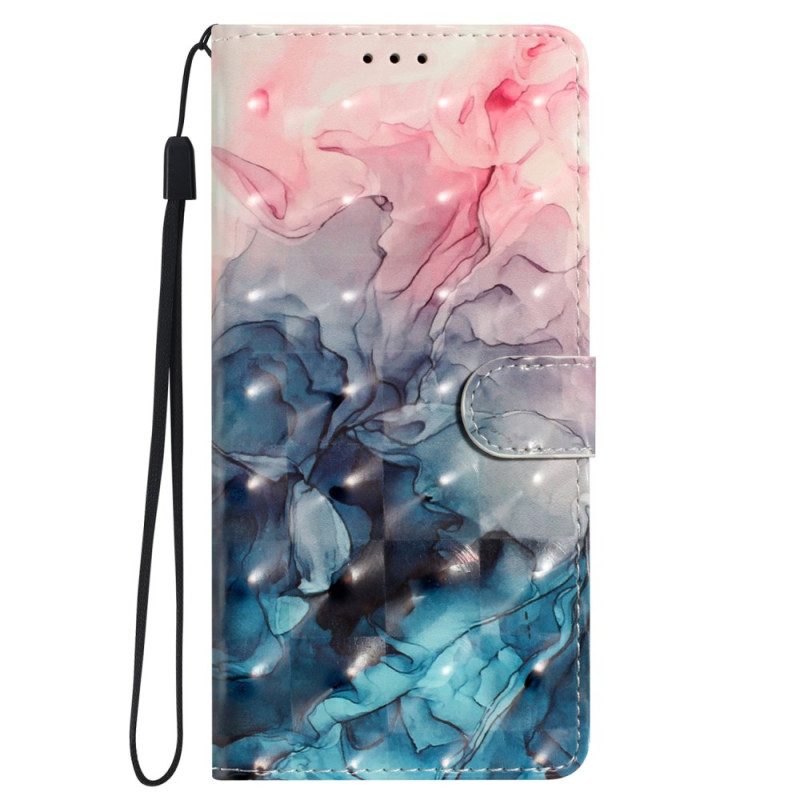 Funda Oppo A98 5G Rosa y Azul Mármol con Colgante
